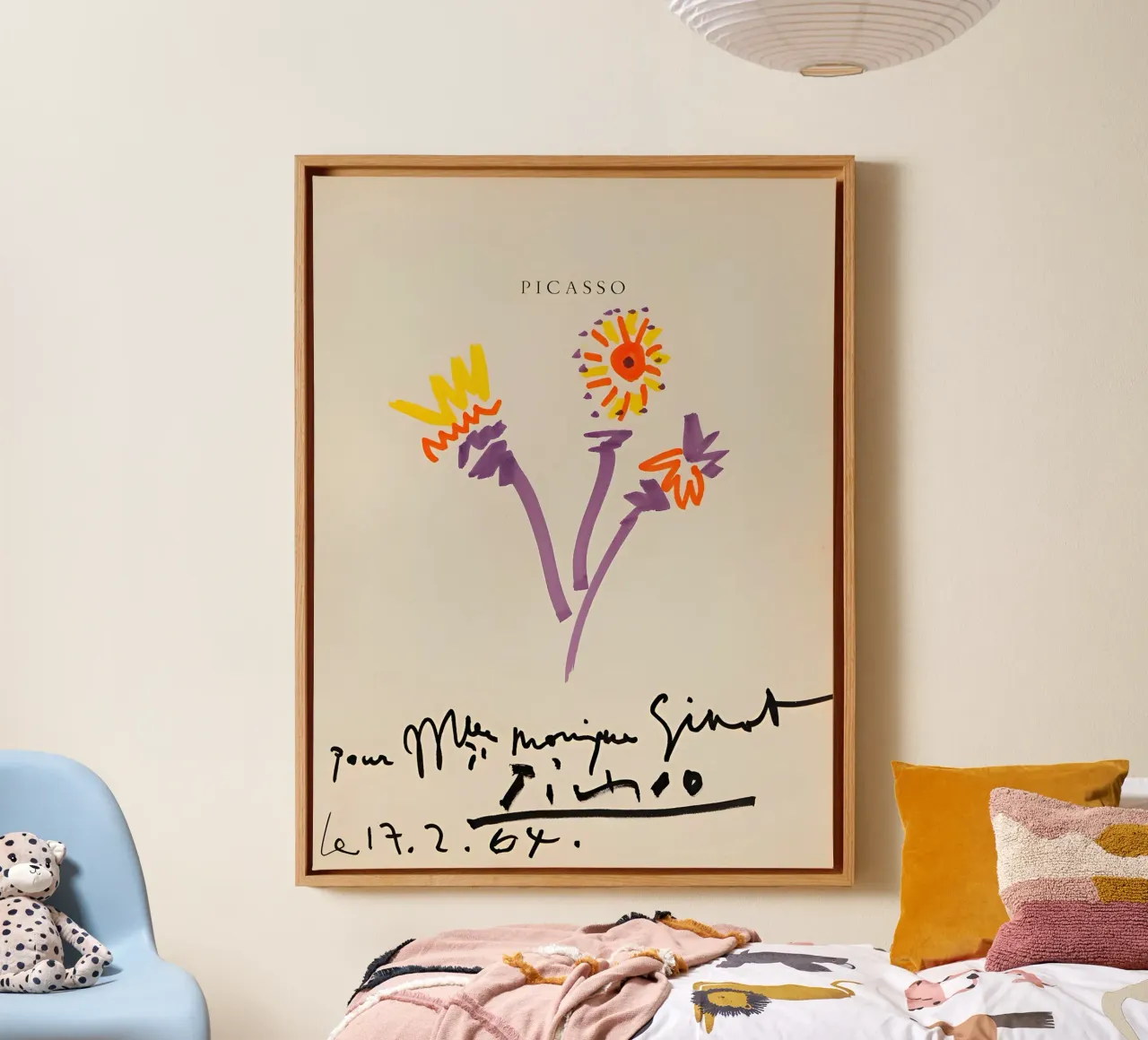 Picasso Bouquet 1964 - Levendige abstracte bloemenprint canvas met Baklijst van homdeco