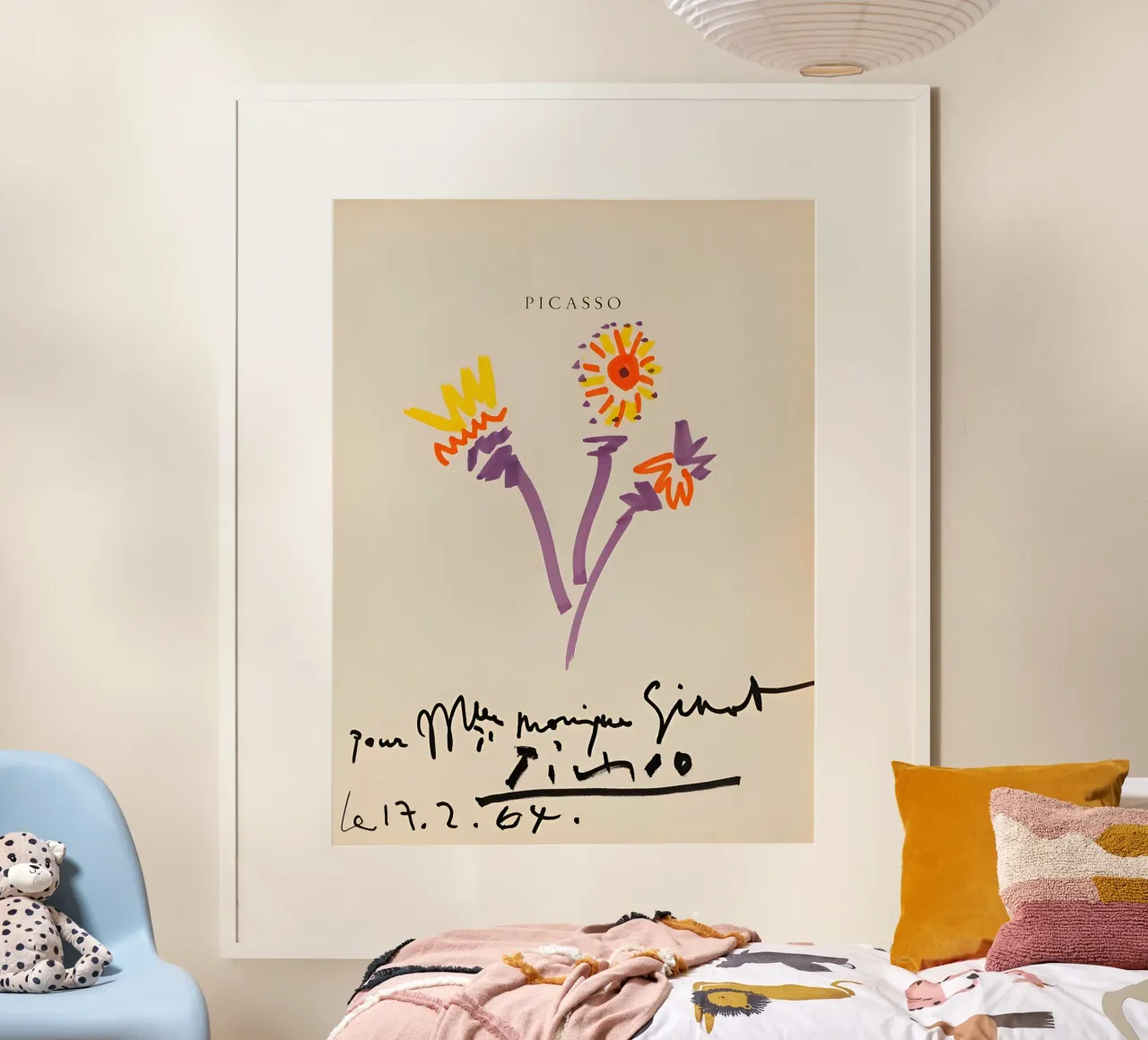 Picasso Bouquet 1964 - Vibrant Abstract Floral Print poster by homdeco