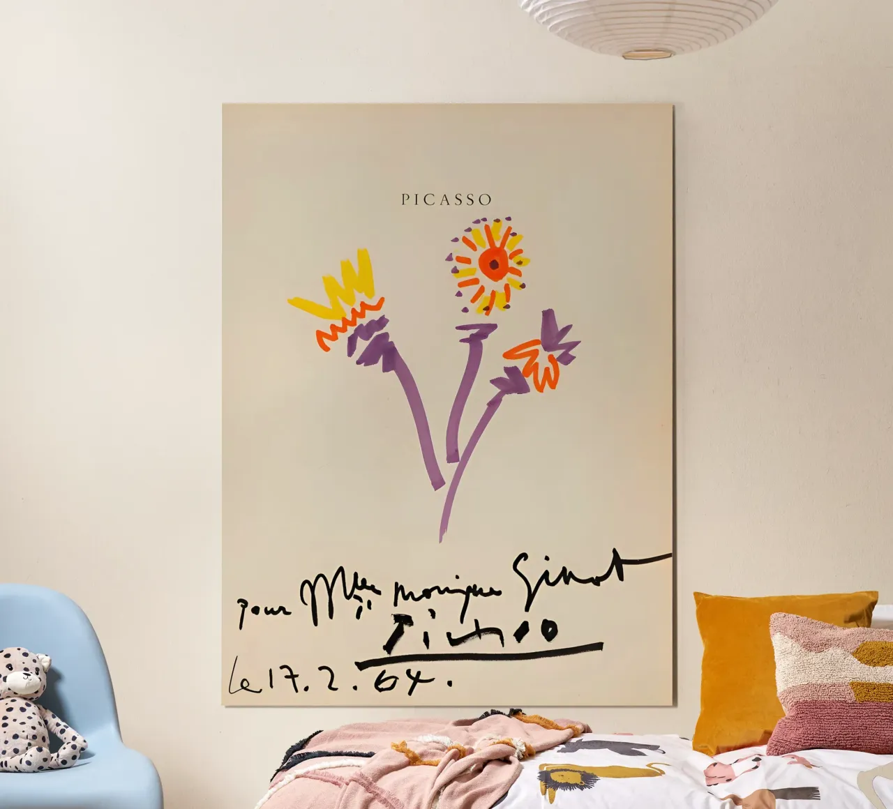 Picasso Bouquet 1964 - Vibrant Abstract Floral Print poster by homdeco