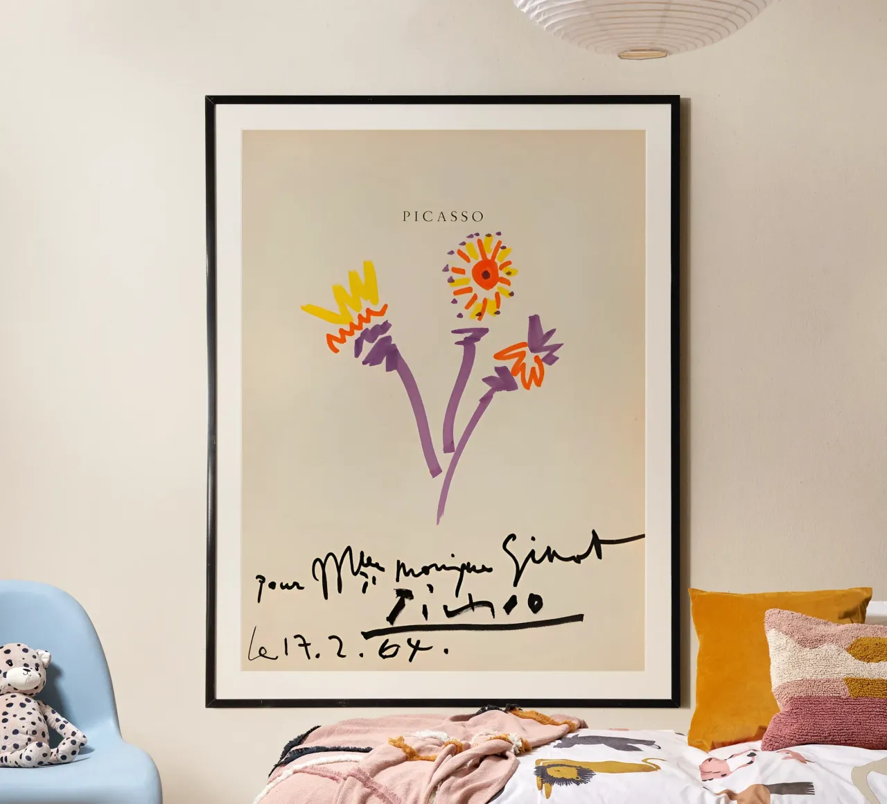 Picasso Bouquet 1964 - Vibrant Abstract Floral Print poster by homdeco