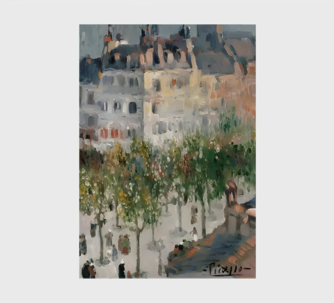 Scène de rue à Paris inspirée par Picasso - Art impressionniste carnet de notes de homdeco