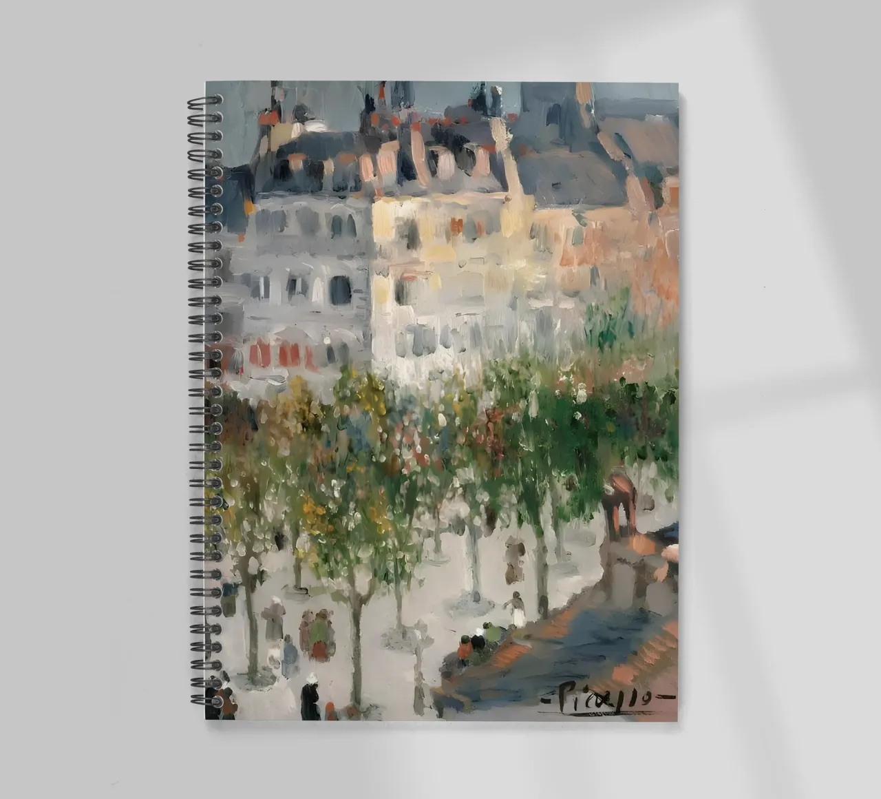 Escena callejera de París inspirada en Picasso - Arte impresionista cuaderno de espiral de homdeco