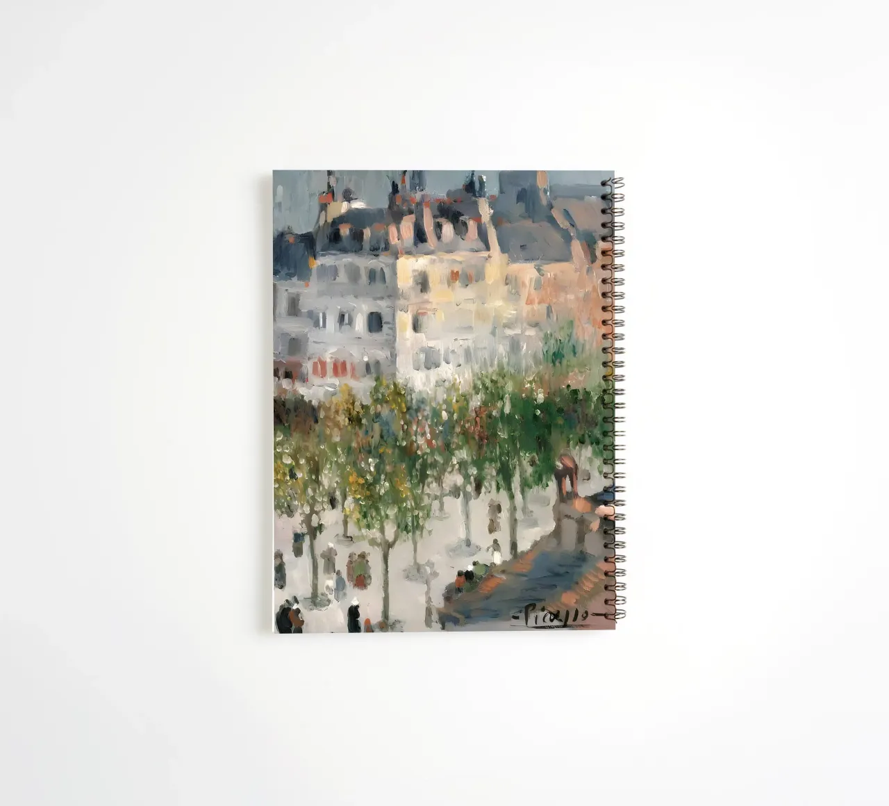 Escena callejera de París inspirada en Picasso - Arte impresionista cuaderno de espiral de homdeco