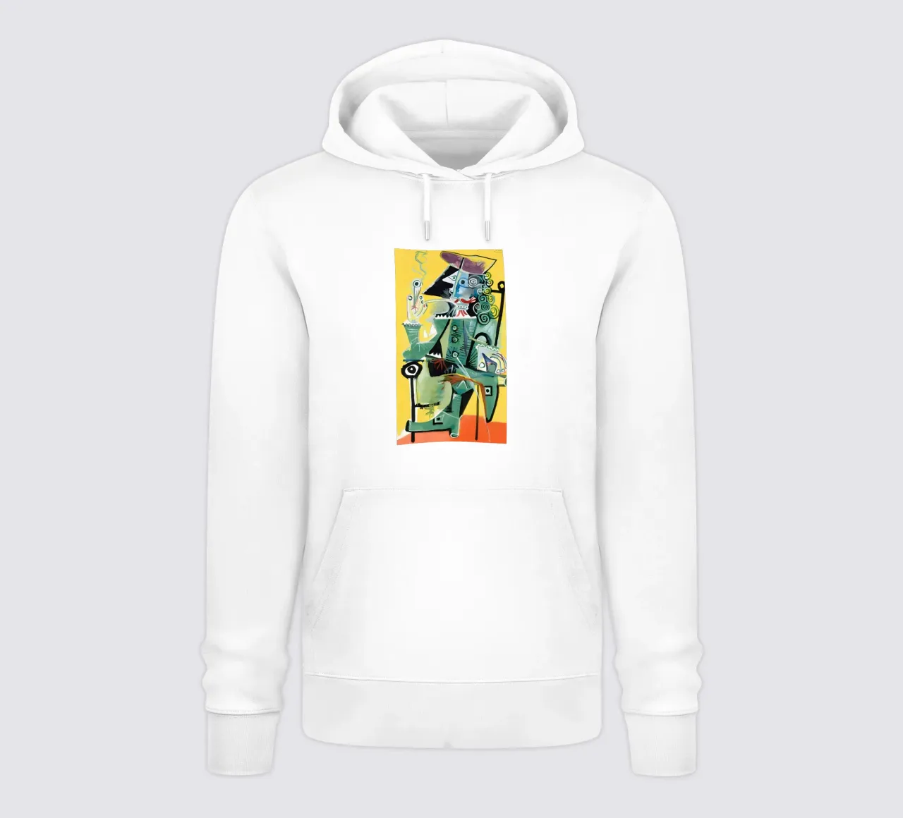Moschettiere ispirato a Picasso - Audace ritratto cubista felpa con cappuccio da homdeco