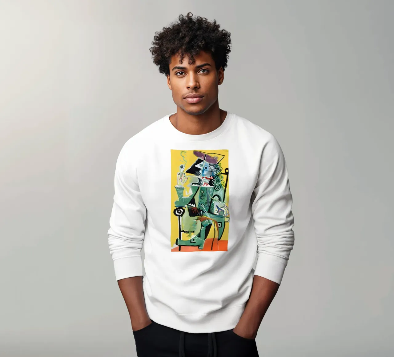 Moschettiere ispirato a Picasso - Audace ritratto cubista felpa da homdeco
