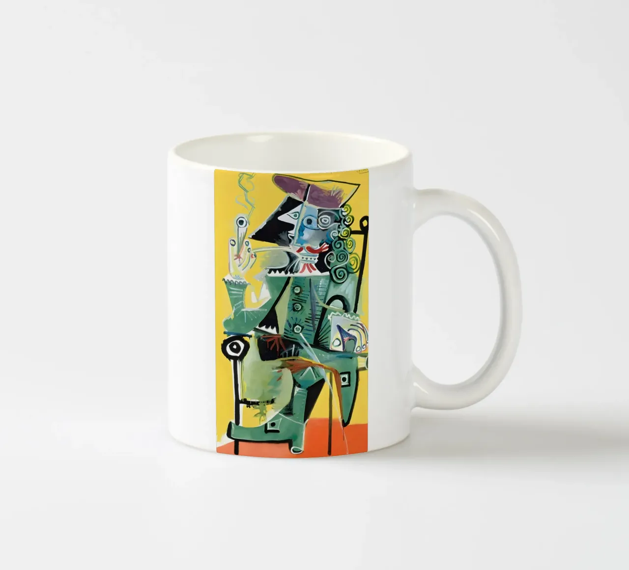 Moschettiere ispirato a Picasso - Audace ritratto cubista tazza in ceramica da homdeco
