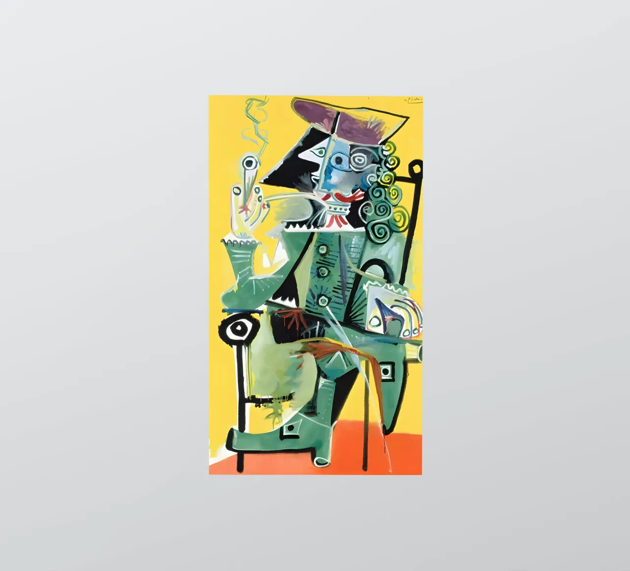 Picasso Inspired Musketeer - Bold Cubist Portrait sticker by homdeco