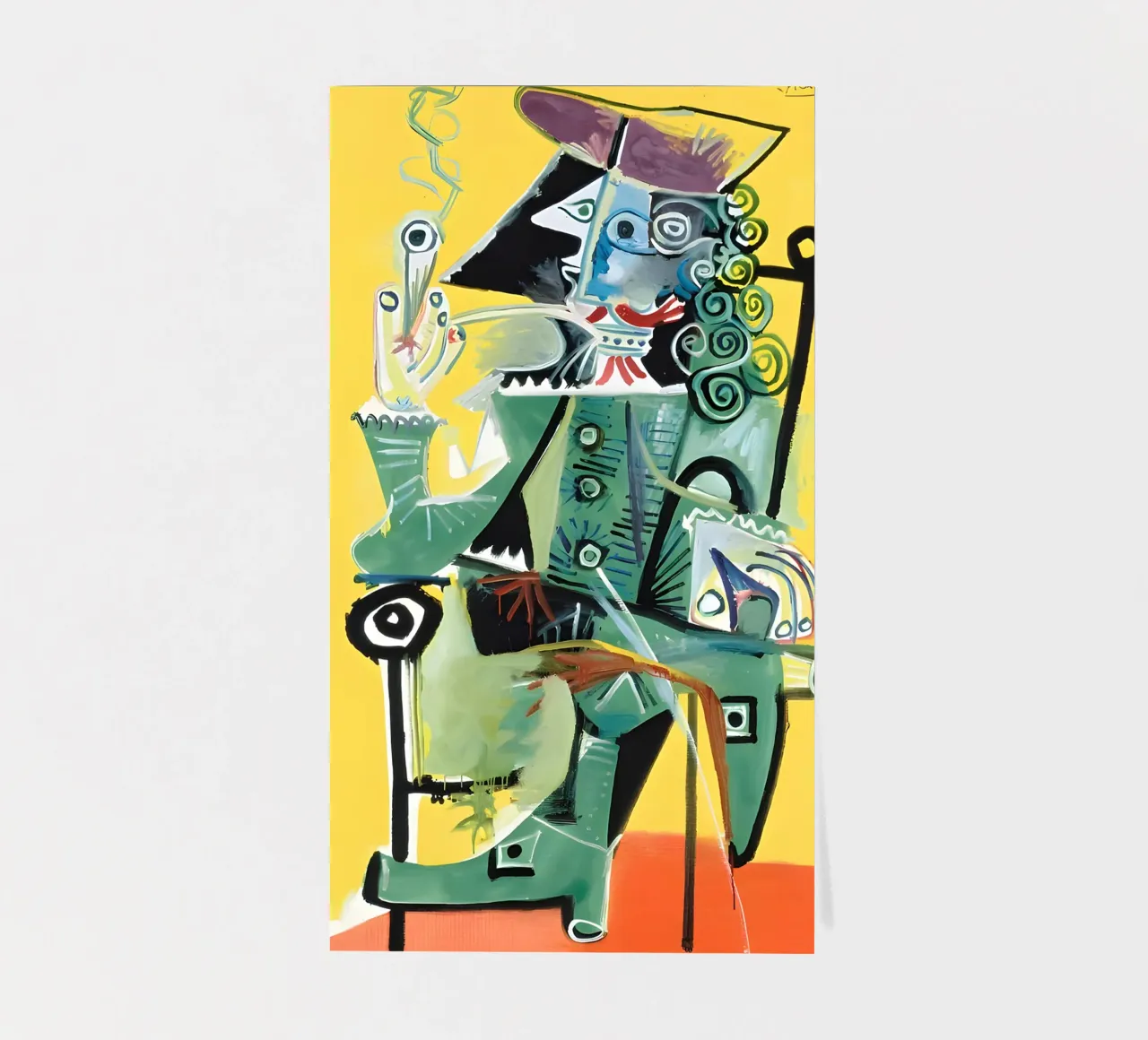 Von Picasso inspirierter Musketier - Kühnes kubistisches Porträt Stickerbogen von homdeco
