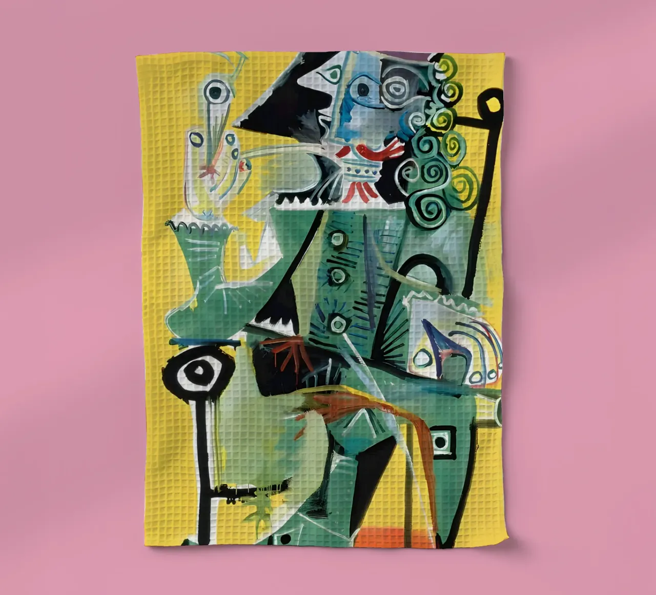 Mousquetaire inspiré de Picasso - Portrait cubiste audacieux torchon de homdeco