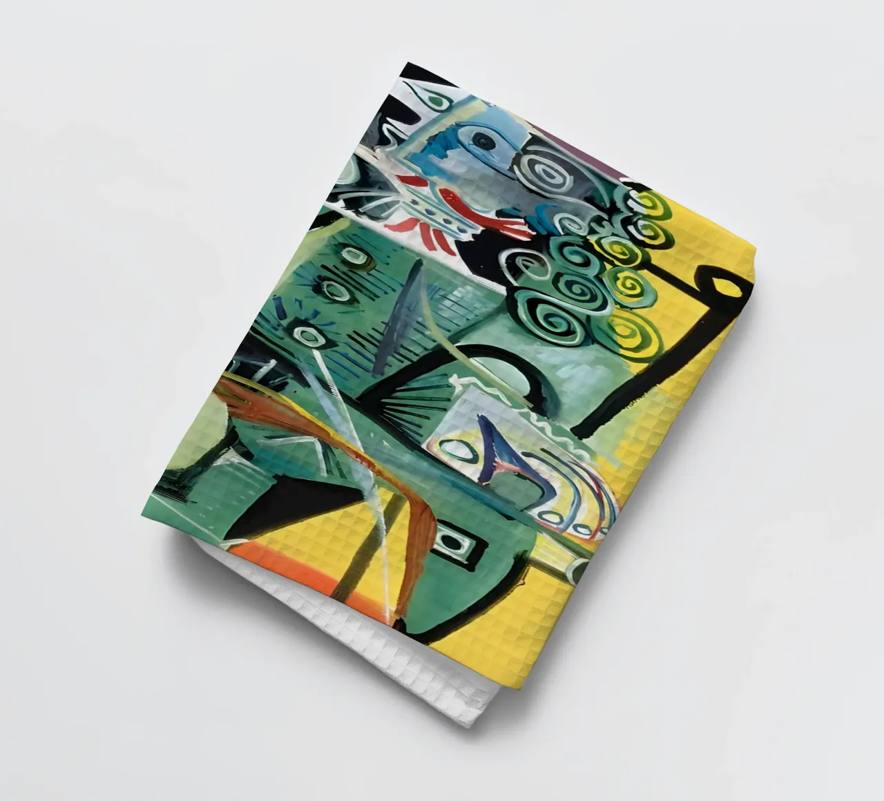 Mousquetaire inspiré de Picasso - Portrait cubiste audacieux torchon de homdeco