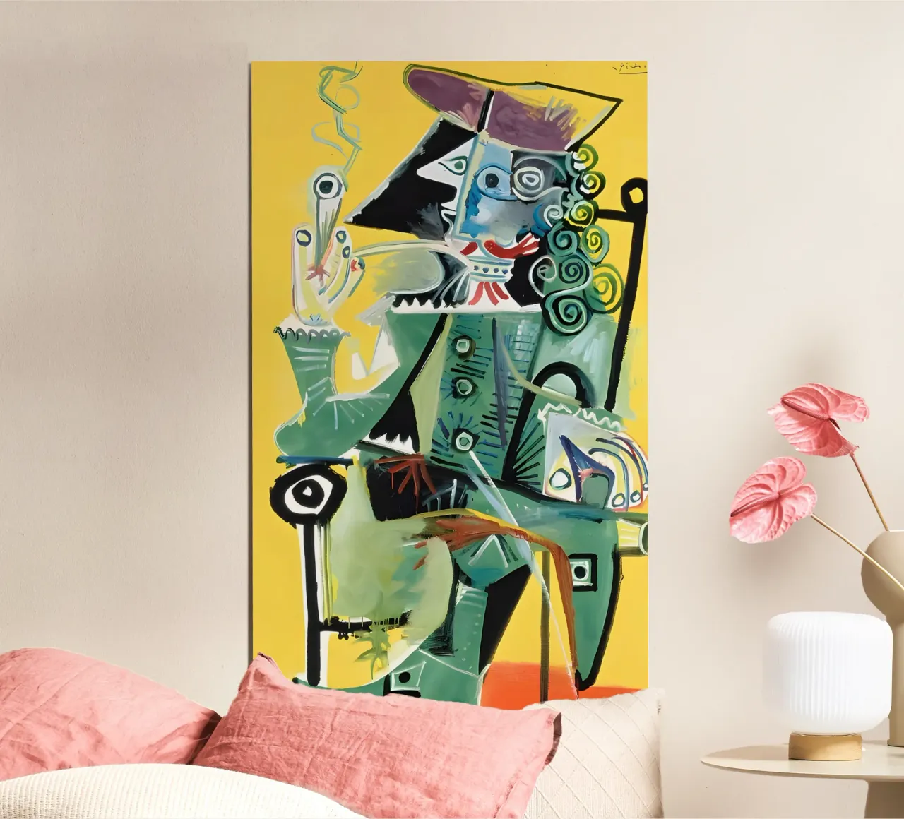Moschettiere ispirato a Picasso - Audace ritratto cubista carta hahnemühle da homdeco