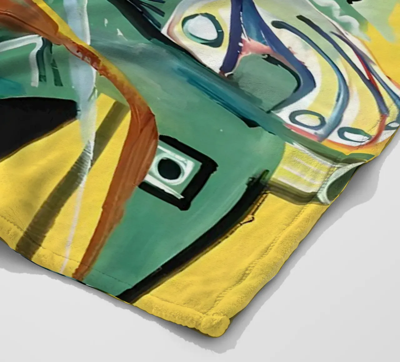 Picasso Inspired Musketeer - Bold Cubist Portrait fleece blanket by homdeco