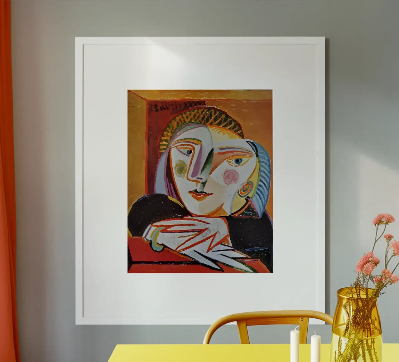 Volto di donna ispirato a Picasso - Ritratto cubista espressivo poster da homdeco