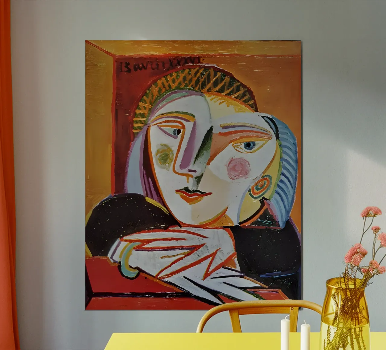 Volto di donna ispirato a Picasso - Ritratto cubista espressivo poster da homdeco