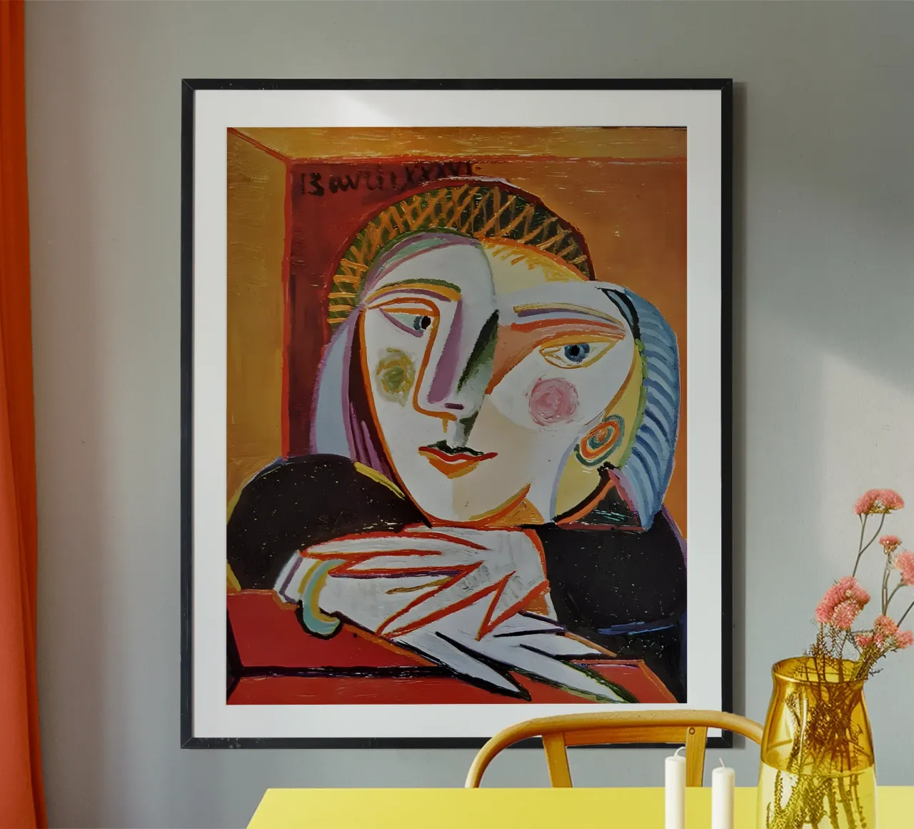 Volto di donna ispirato a Picasso - Ritratto cubista espressivo poster da homdeco