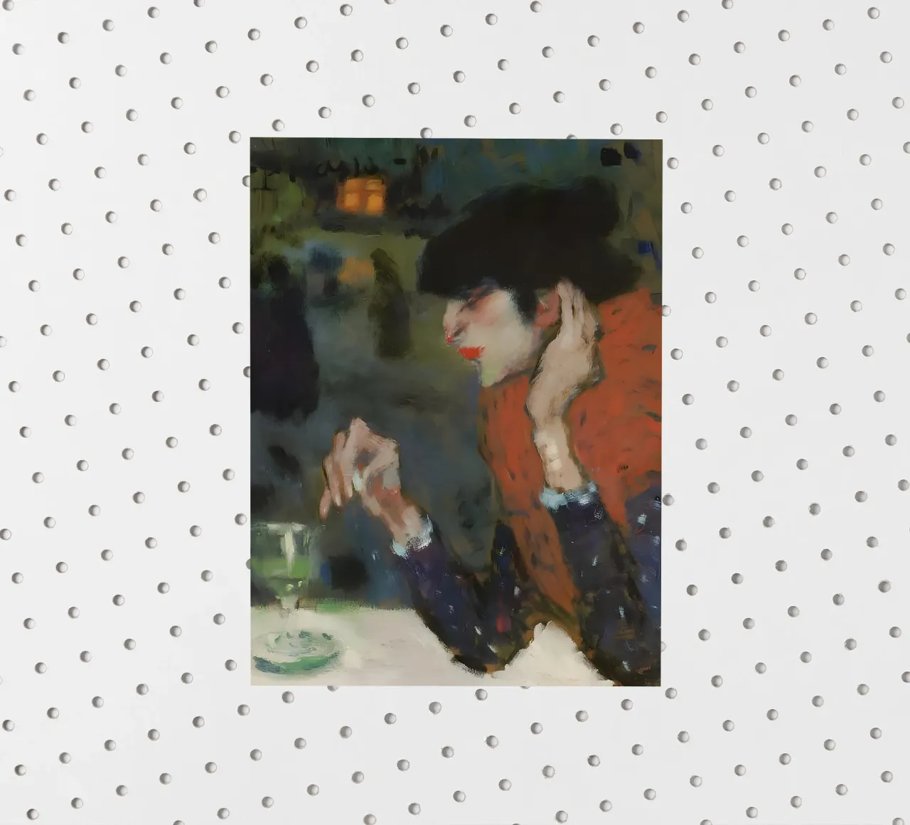 Donna del caffè ispirata a Picasso - Scena notturna espressiva adesivo da homdeco