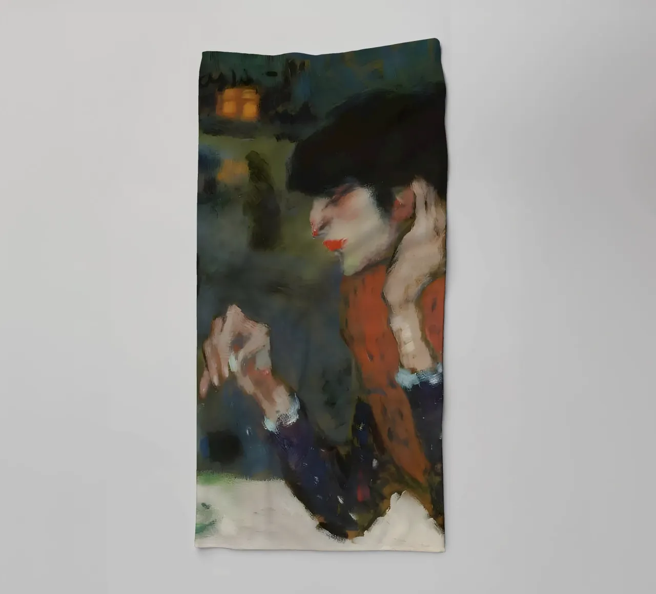 Donna del caffè ispirata a Picasso - Scena notturna espressiva asciugamano da bagno da homdeco
