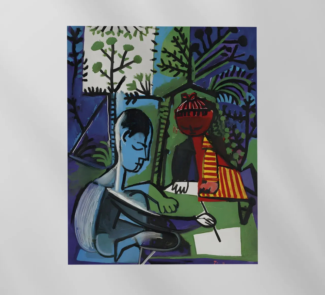 Figure nella natura ispirate a Picasso - Audace scena cubista pellicola backlit da homdeco