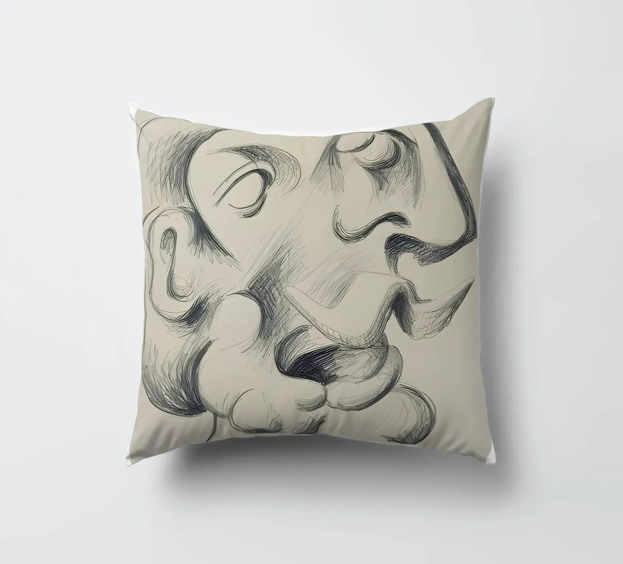 Picasso Ritratto astratto - Disegno a linee espressive 1940 cuscino da homdeco