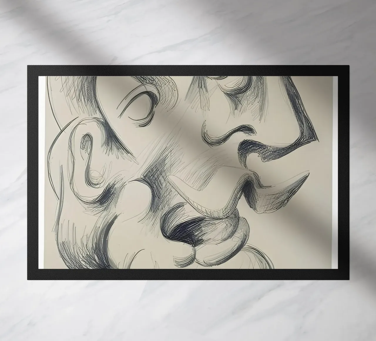 Picasso Ritratto astratto - Disegno a linee espressive 1940 zerbino da homdeco