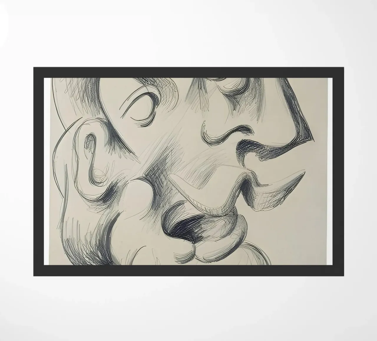 Picasso Ritratto astratto - Disegno a linee espressive 1940 zerbino da homdeco