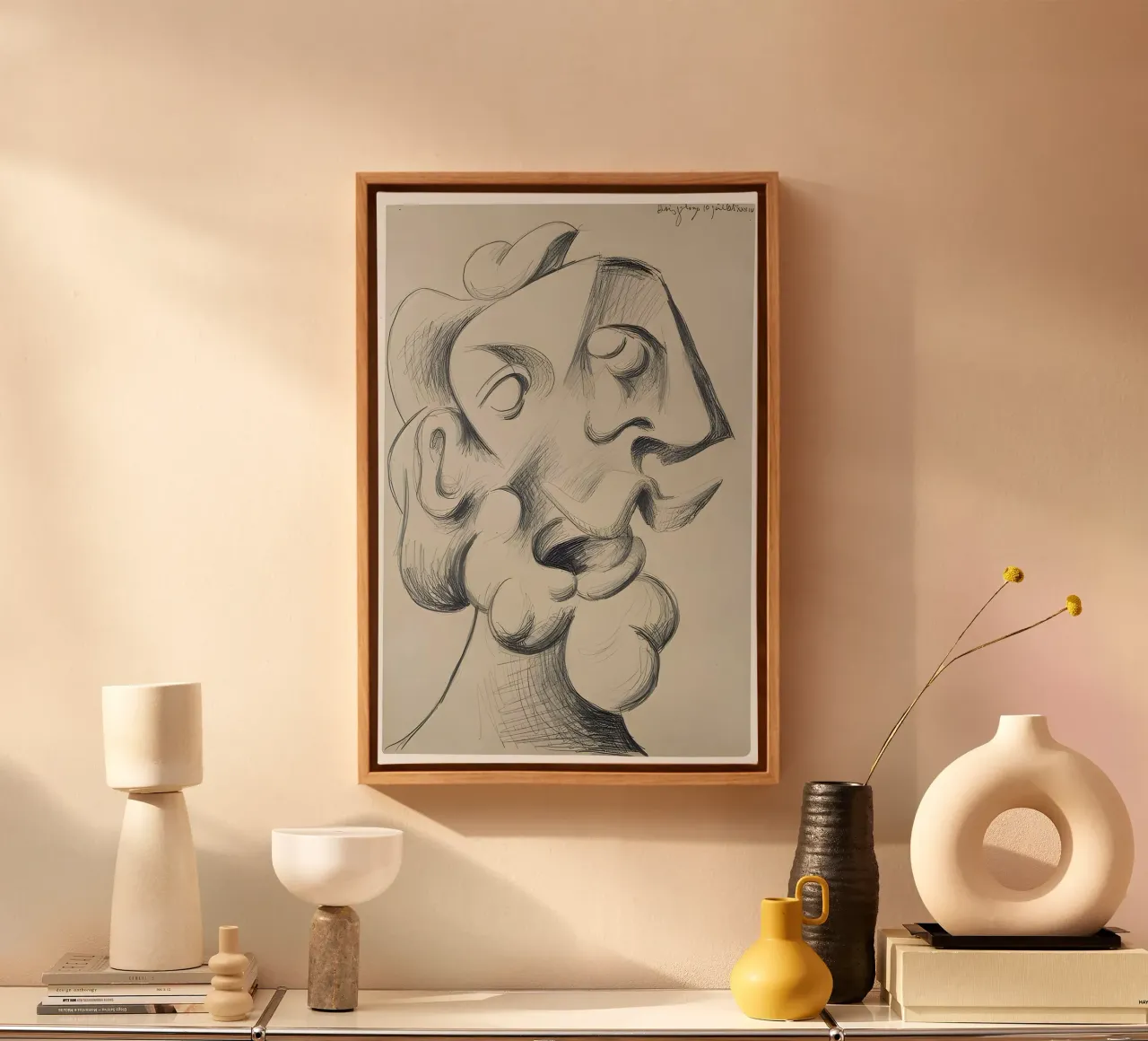 Picasso Abstract Portrait - Expressive Line Drawing 1940 canvas by homdeco