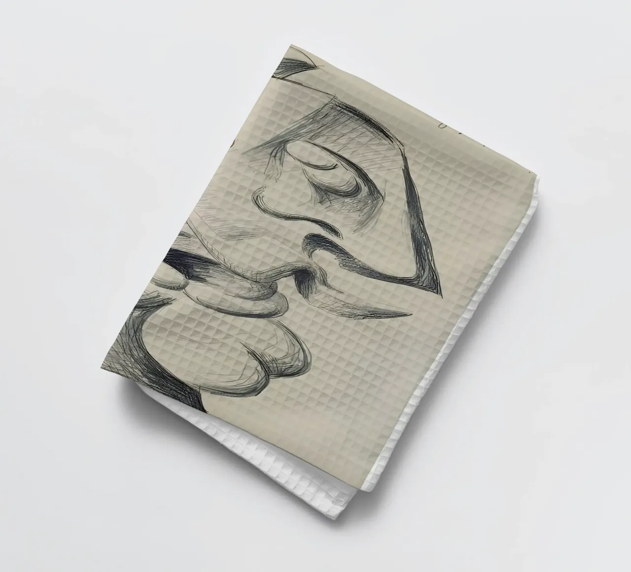 Portrait abstrait de Picasso - Dessin au trait expressif 1940 torchon de homdeco