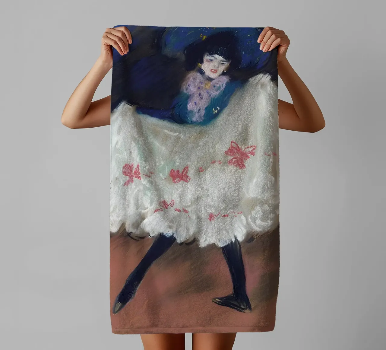 Ballerina di can-can ispirata a Picasso - Belle Époque Vibe asciugamano da bagno da homdeco