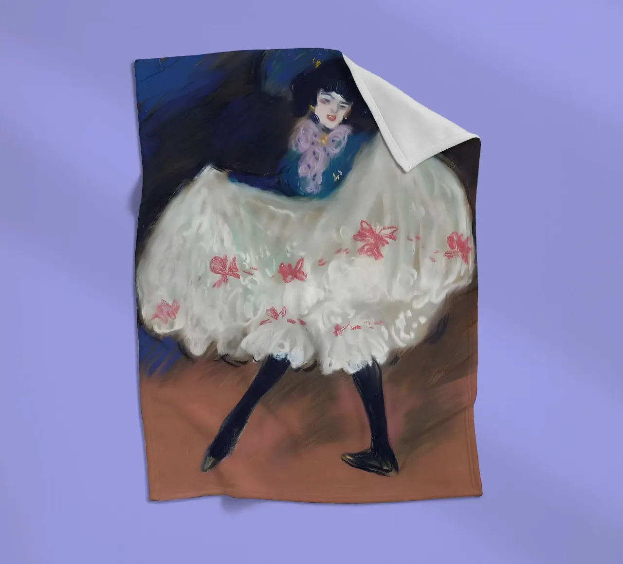 Ballerina di can-can ispirata a Picasso - Belle Époque Vibe coperta in pile da homdeco