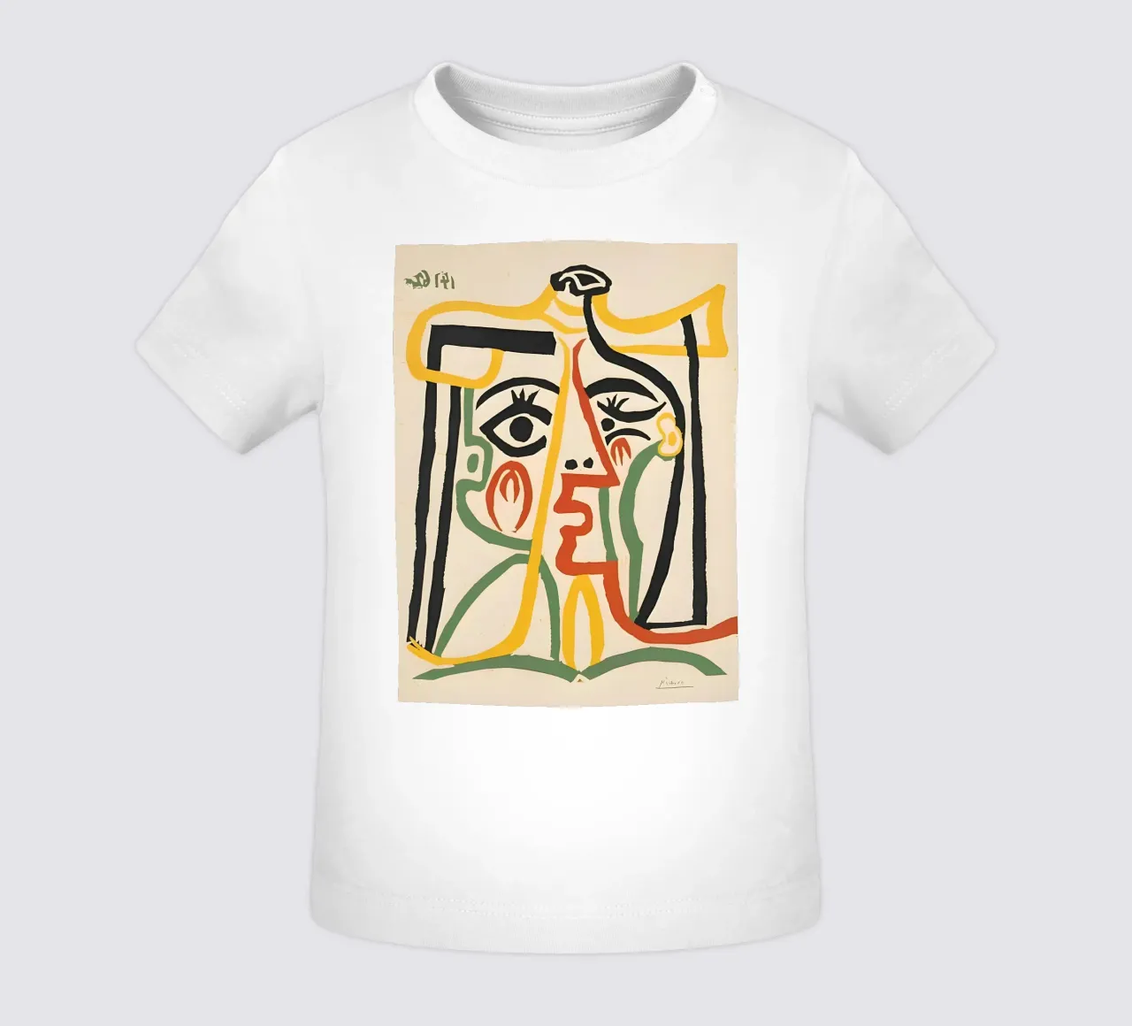 Volto astratto di Picasso - Linee e colori in grassetto Stampa maglietta neonato da homdeco