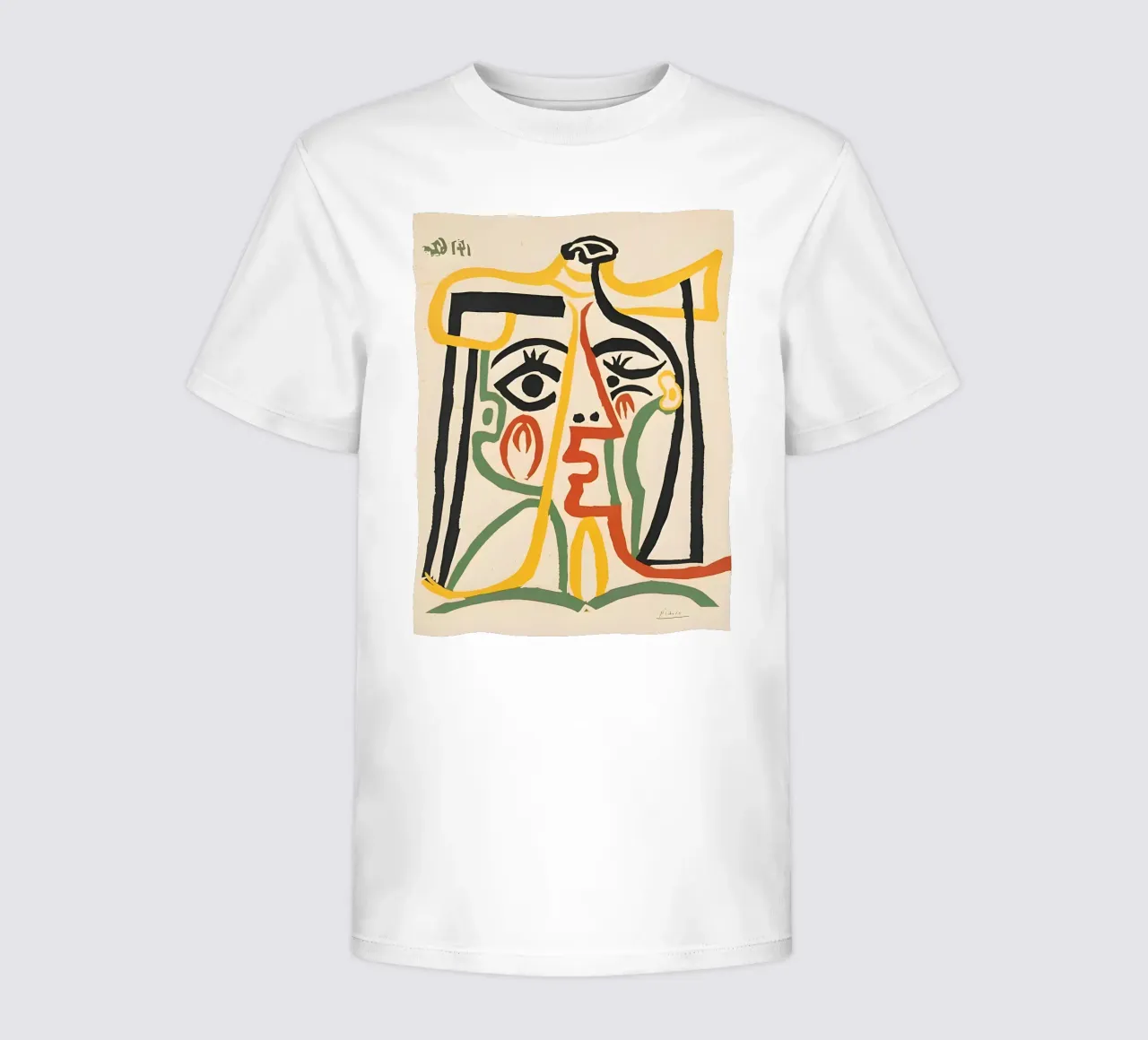 Volto astratto di Picasso - Linee e colori in grassetto Stampa t-shirt bambini da homdeco