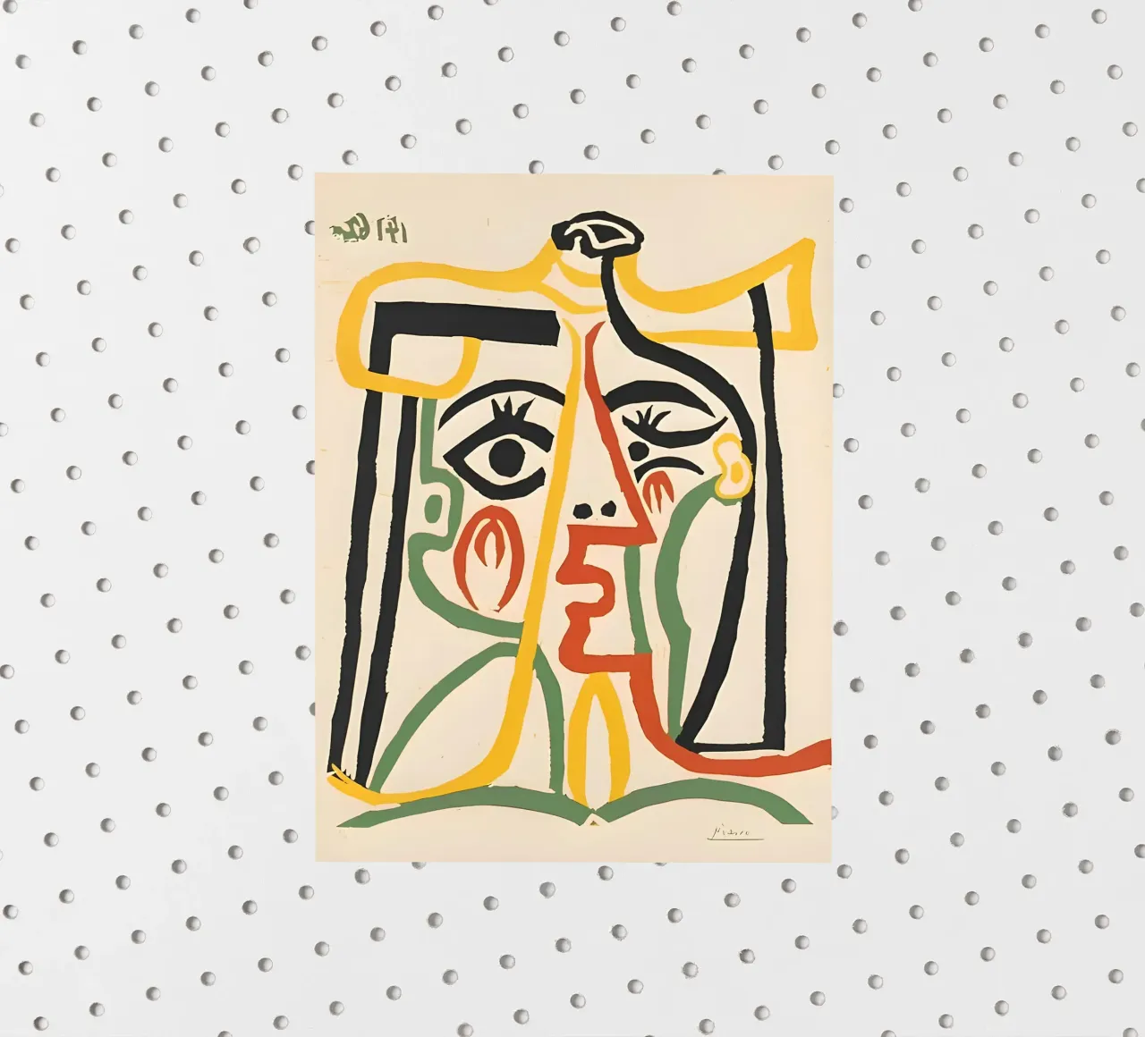 Picasso Abstract Face - Bold Lines and Colors Print sticker by homdeco