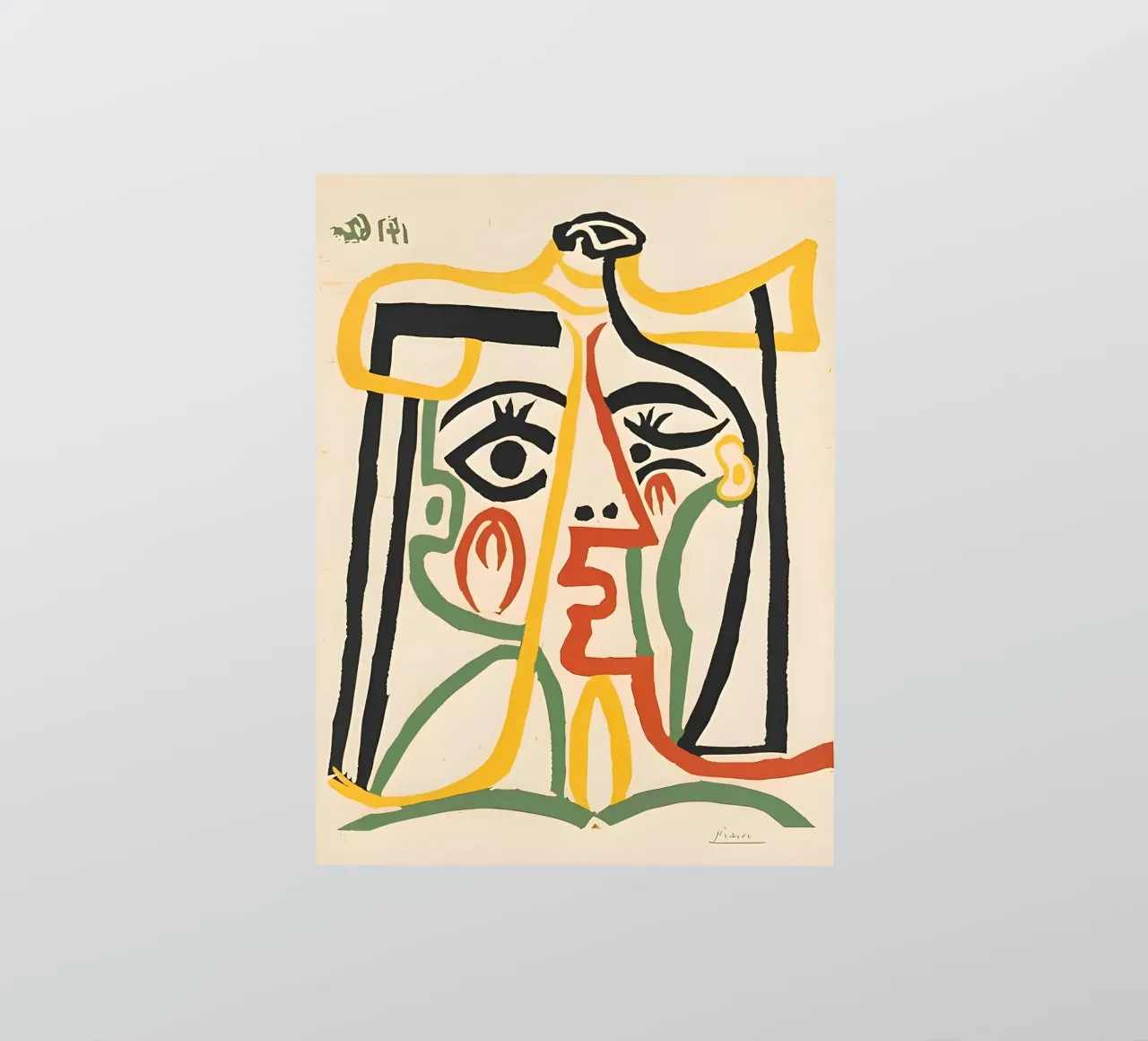 Picasso Abstract Face - Bold Lines and Colors Print sticker by homdeco