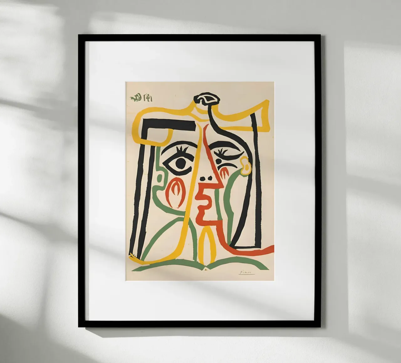 Volto astratto di Picasso - Linee e colori in grassetto Stampa poster da homdeco