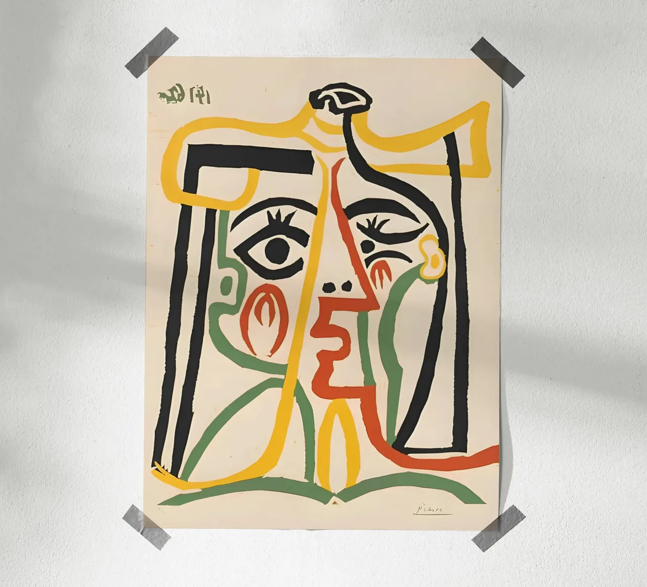 Volto astratto di Picasso - Linee e colori in grassetto Stampa poster da homdeco