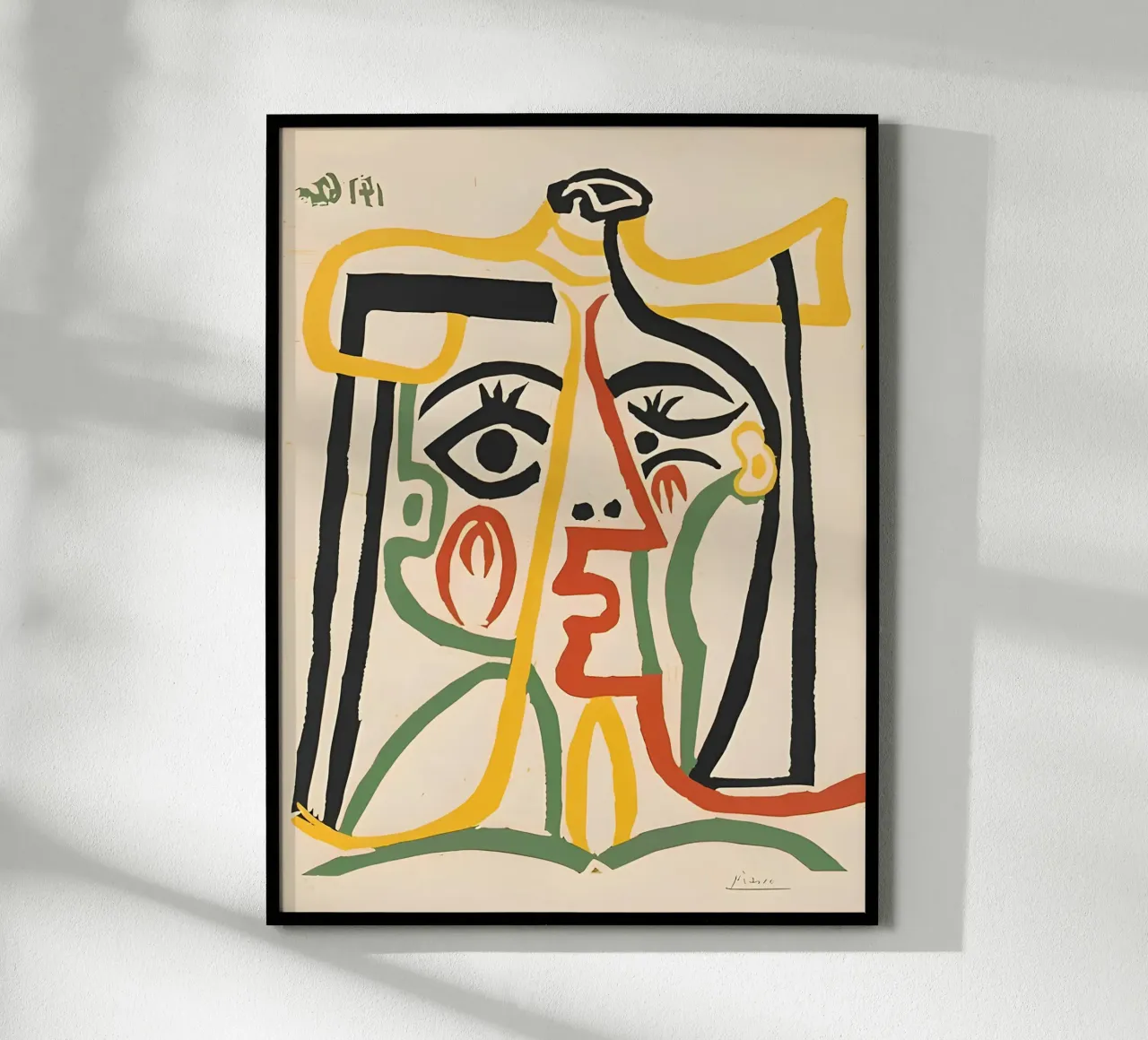 Volto astratto di Picasso - Linee e colori in grassetto Stampa poster da homdeco