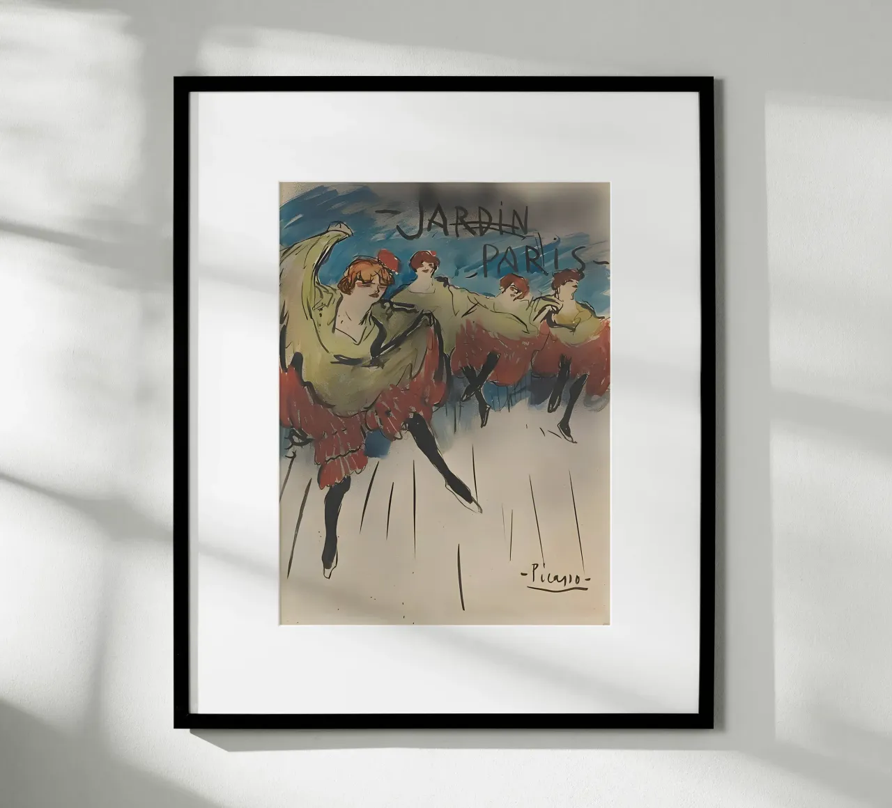 Ballerine di Picasso Jardin de Paris - Poster d'epoca per cabaret poster con telaio in alluminio da homdeco