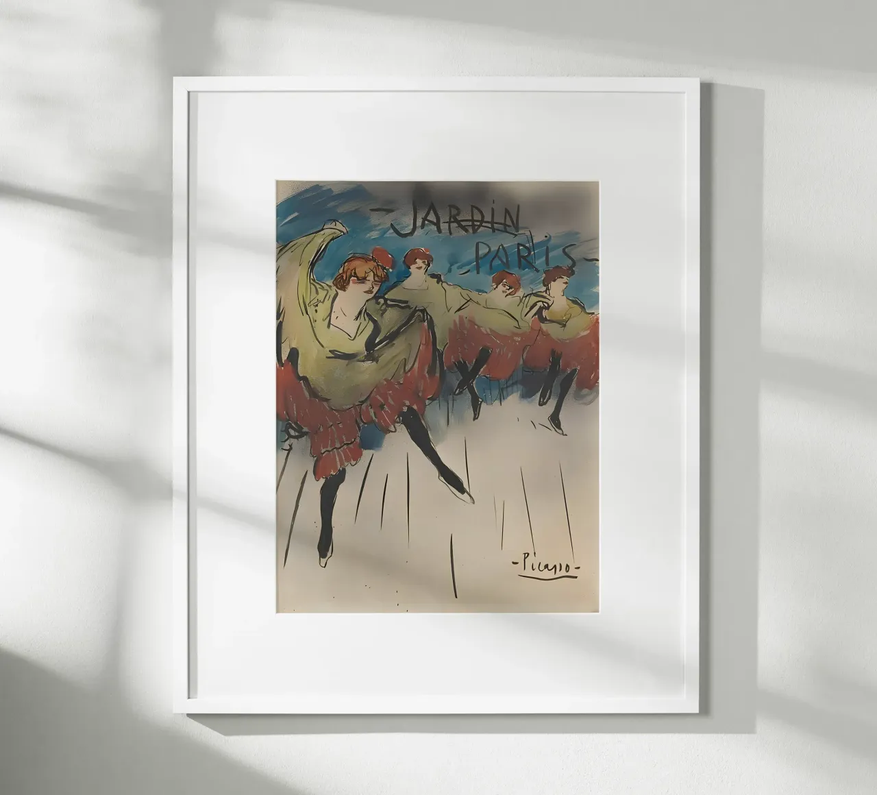 Ballerine di Picasso Jardin de Paris - Poster d'epoca per cabaret poster con telaio in alluminio da homdeco