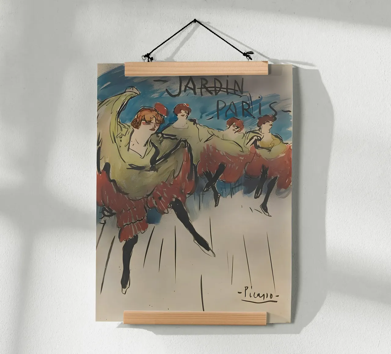 Ballerine di Picasso Jardin de Paris - Poster d'epoca per cabaret poster con telaio in alluminio da homdeco