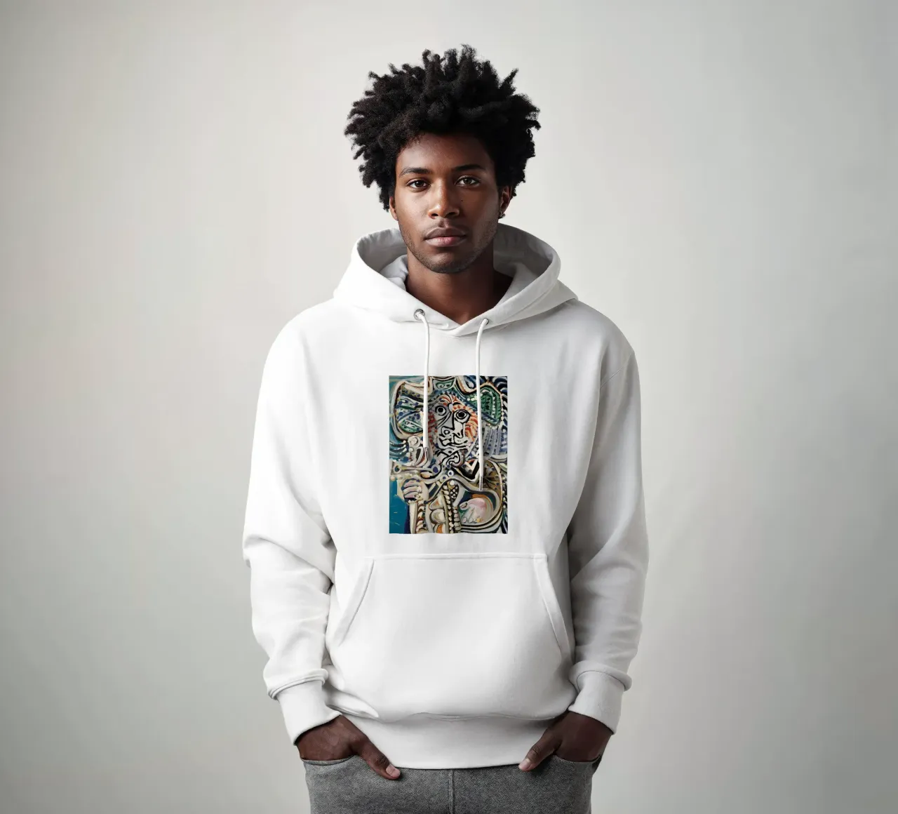 Figura astratta ispirata a Picasso - Arte espressiva intensa felpa con cappuccio da homdeco
