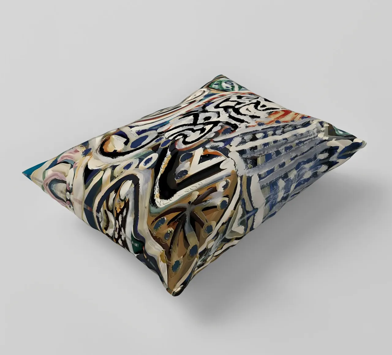 Picasso Inspired Abstract Figure - Intense Expressive Art decorative cushion by homdeco