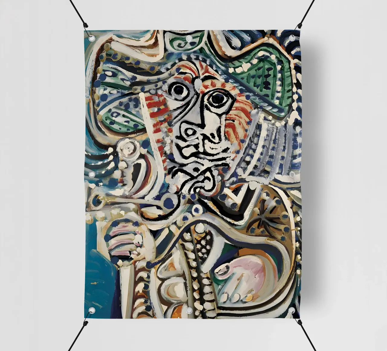 Figura astratta ispirata a Picasso - Arte espressiva intensa telo in pvc da homdeco