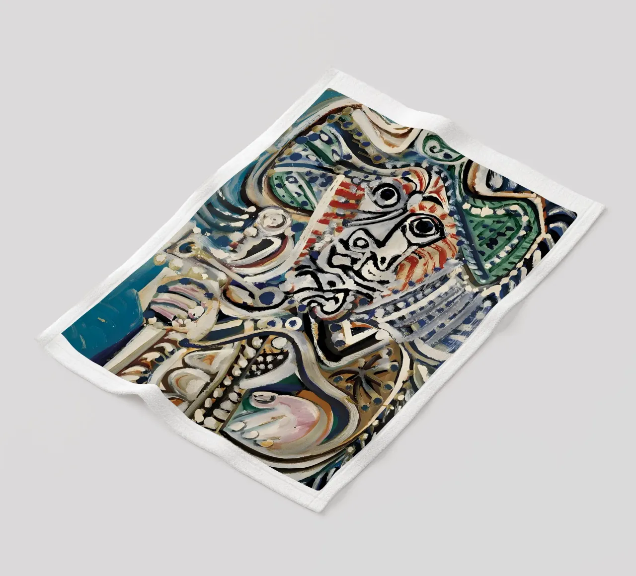 Picasso Inspired Abstract Figure - Intense Expressive Art fleece blanket by homdeco