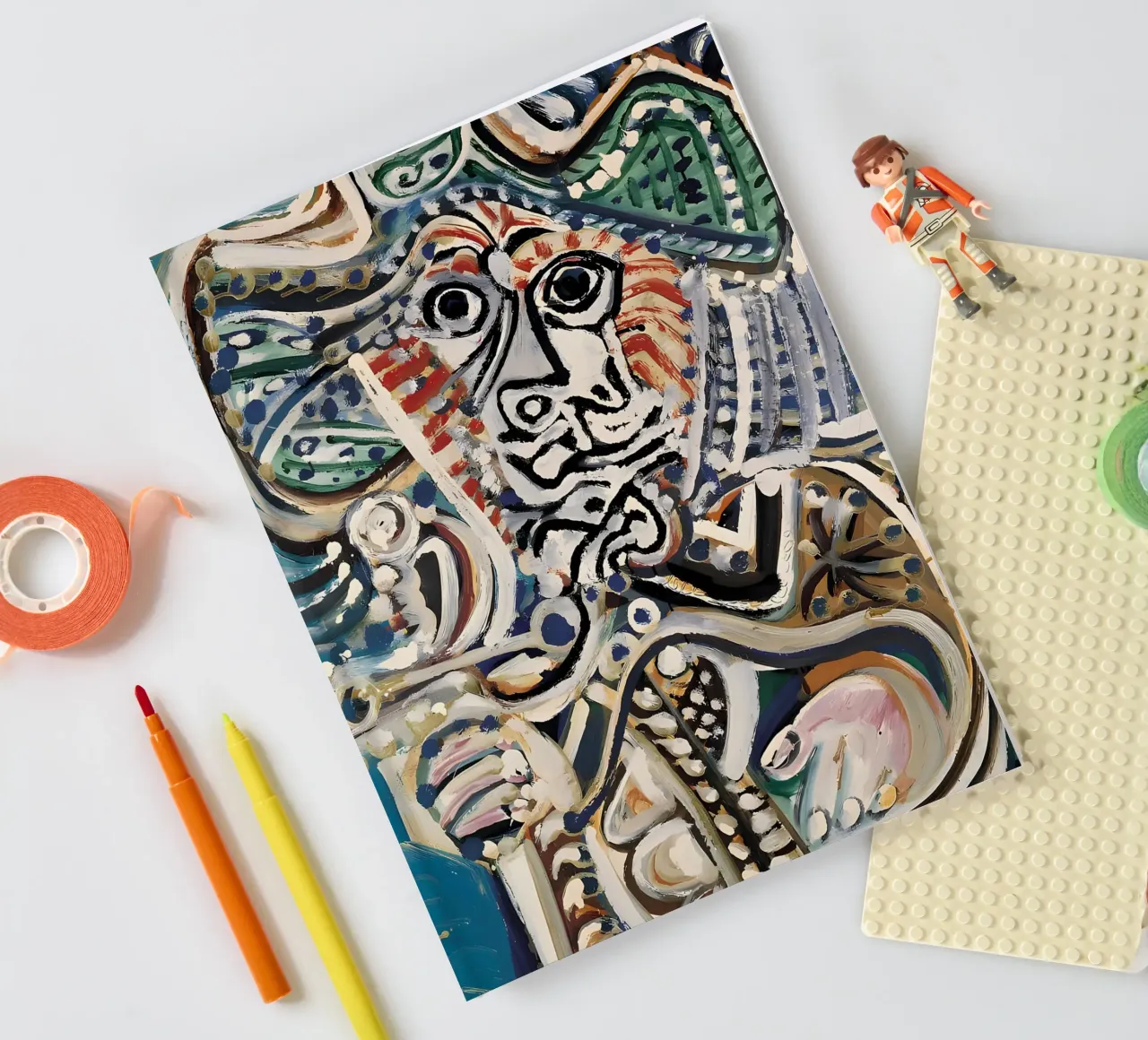 Picasso Inspired Abstract Figure - Intense Expressive Art notebook by homdeco