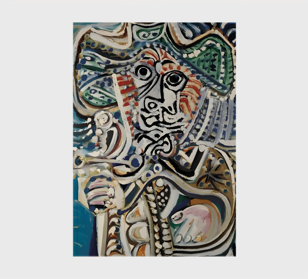 Picasso Inspired Abstract Figure - Intense Expressive Art notebook by homdeco
