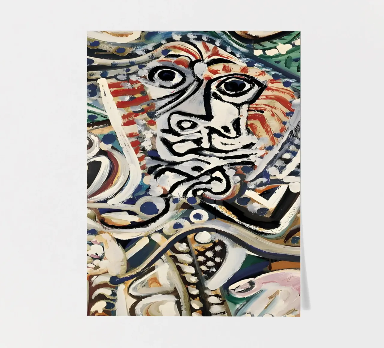 Picasso Inspired Abstract Figure - Intense Expressive Art sticker sheet by homdeco