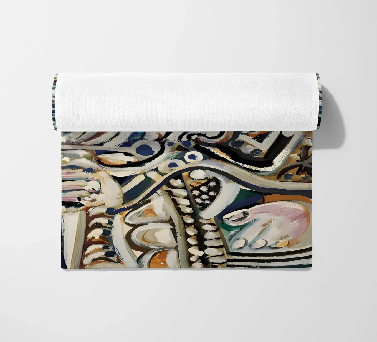 Picasso Inspired Abstract Figure - Intense Expressive Art beach towel by homdeco