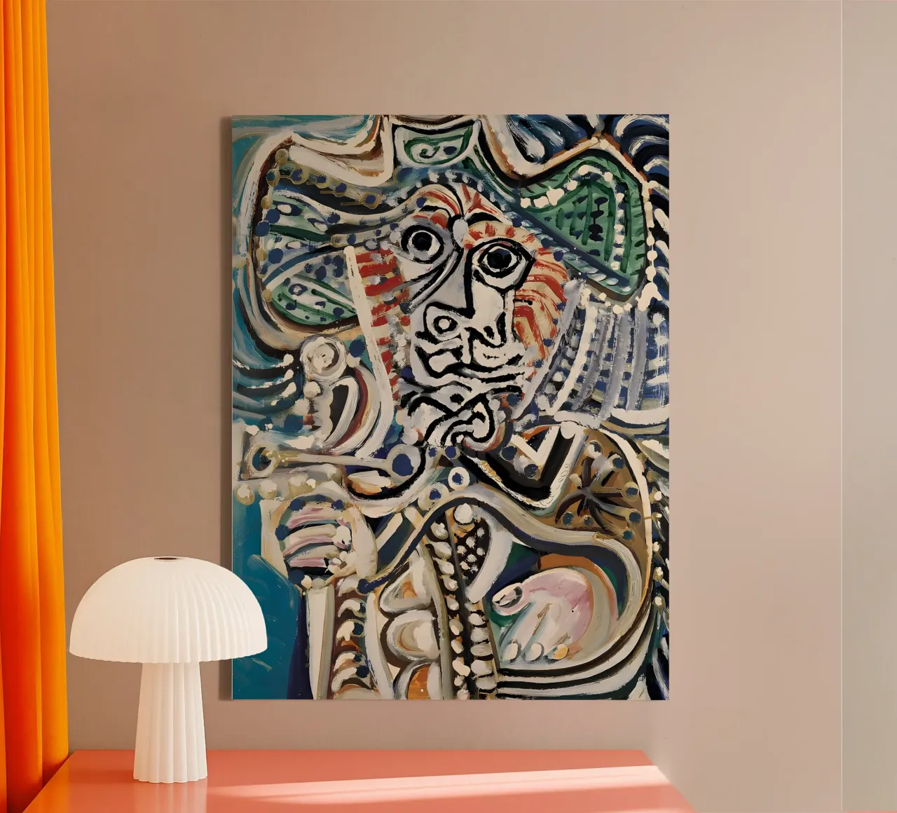 Picasso Inspired Abstract Figure - Intense Expressive Art canvas by homdeco