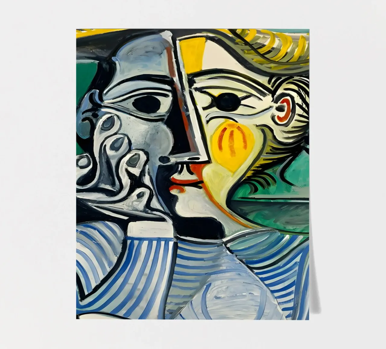Picasso Inspired Woman in Hat - Iconic Cubist Portrait sticker sheet by homdeco