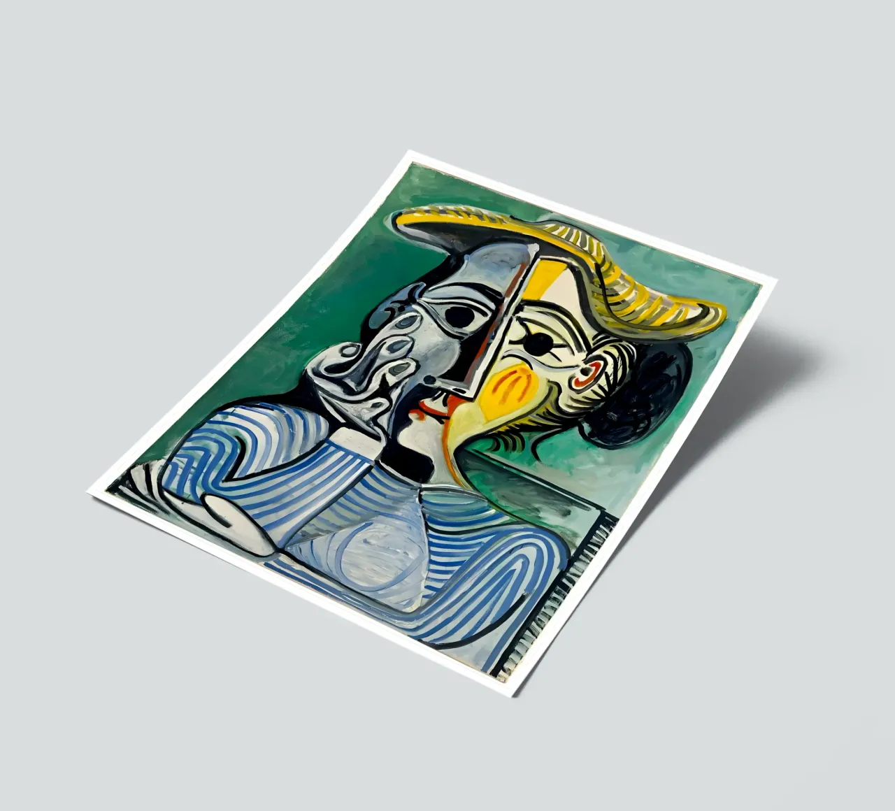 Picasso Inspired Woman in Hat - Iconic Cubist Portrait sticker sheet by homdeco